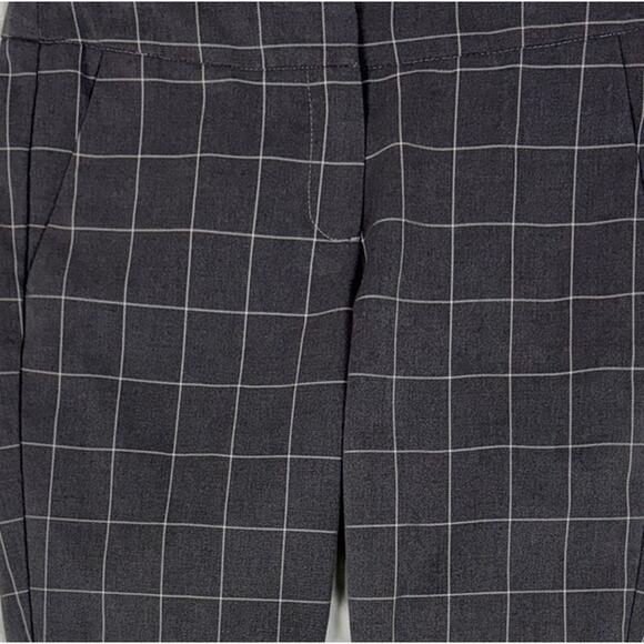 Adrienne Vittadini Size 6 Gray White Check Pants Polyester Viscose Spandex - Picture 4 of 7